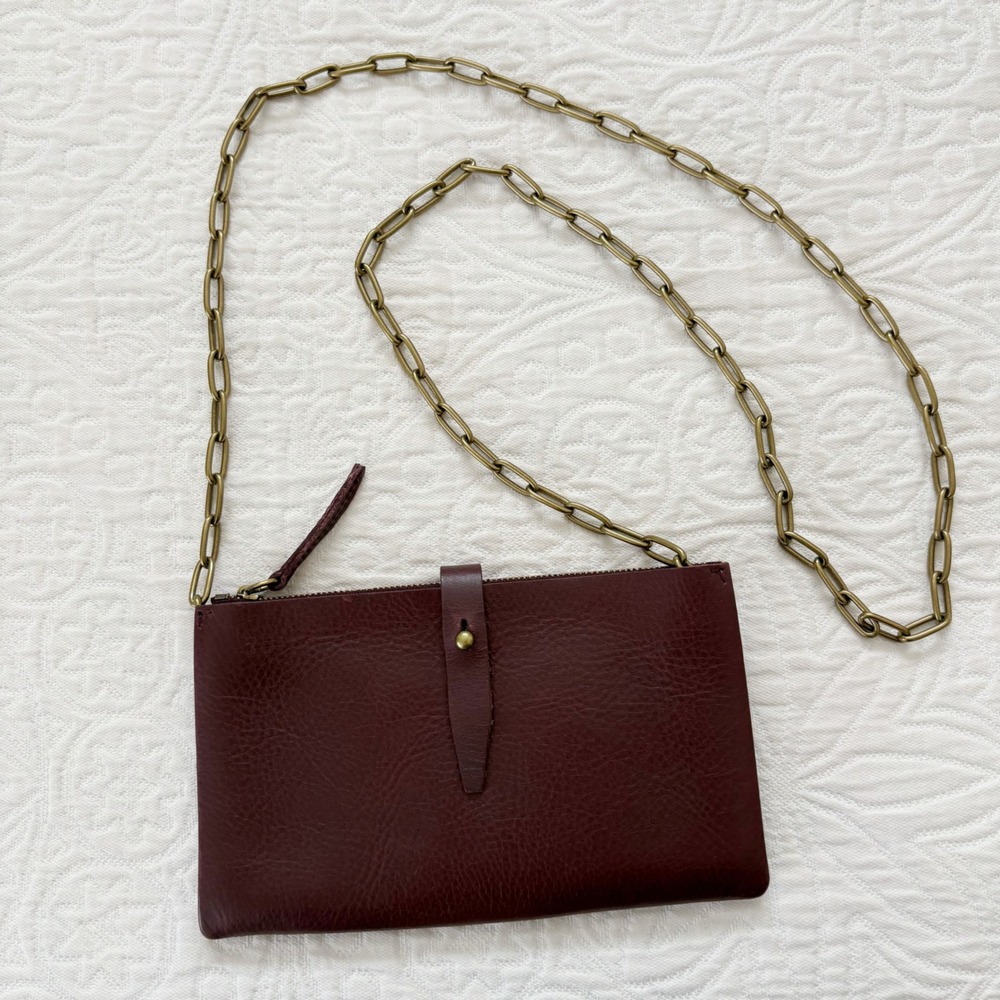 Madewell The Transport Accordion Crossbody Wallet, Dark Cabernet